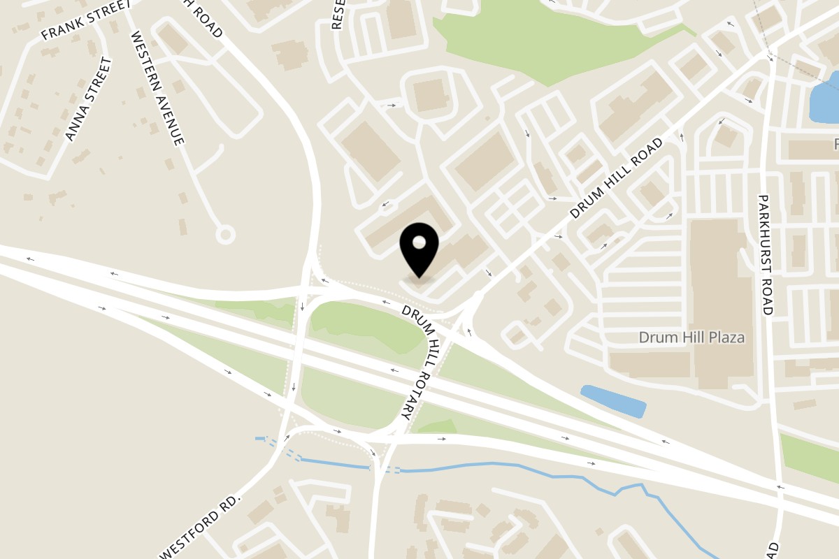 Map showing the location of Pho Da Lat Chelmsford on 131 Drum Hill Rd in Chelmsford